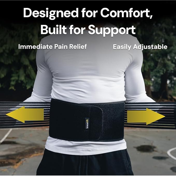 BraceUP Back Support Belt for Men and Women - Breathable Waist Lumbar Support Lower Back Brace for Sciatica, Herniated Disc, Scoliosis Lower Back Pain Relief, with Dual Adjustable Straps (XXL)