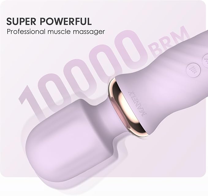 Portable Electric Travel Massager, Handheld Rechargeable Neck and Shoulder Muscle Home Massage Tool (Purple)