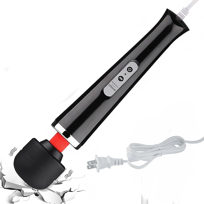 Power Handheld Wand Massager Tool, Electric Back Massage, Deep Tissue Muscle Vibrating Massager, Personal Vibration Massage Device,10 Modes Speed (Black)
