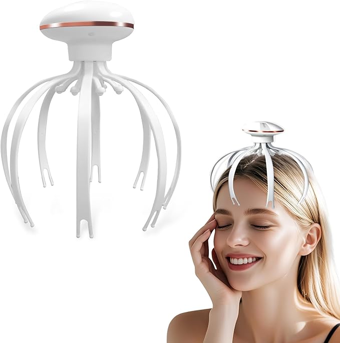 Head Massager Electric, Scalp Massager Electric with 3 Modes, Cordless Portable Scalp Scratcher, Head Massage Tingler, for Office Home SPA Father's Day and Mother's Day Gifts