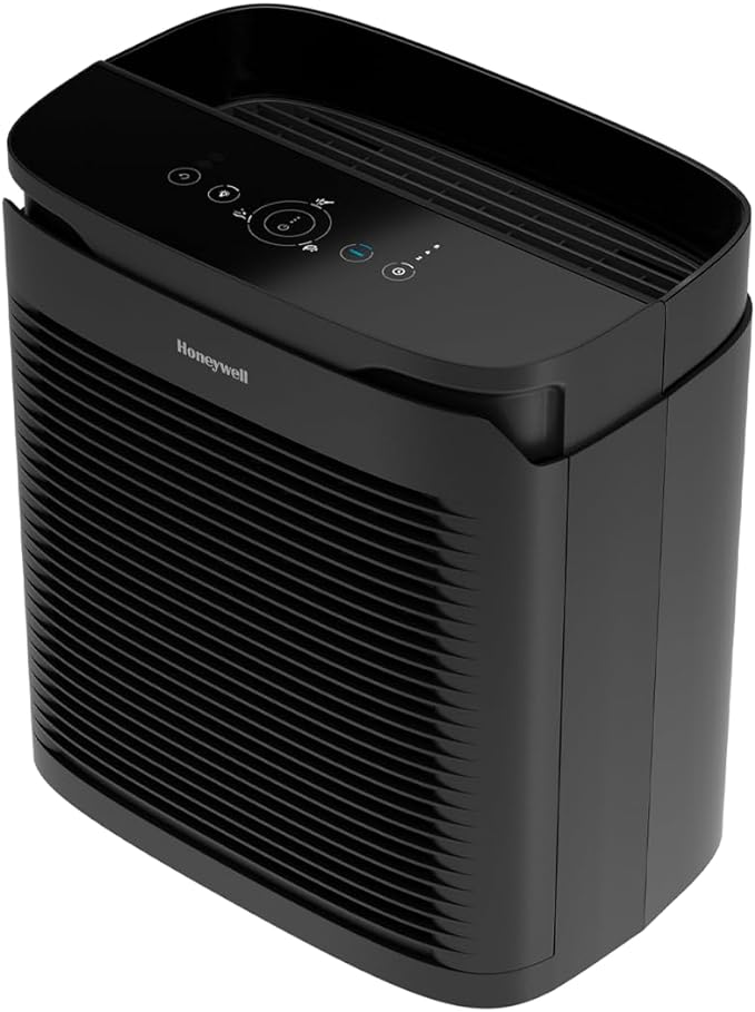 Honeywell PowerPlus HEPA Air Purifier for Home, Medium-Large Rooms, Reduces Allergens, Smoke, Wildfire Smoke, Pollen, Pet Dander and More, Black, HPA3100