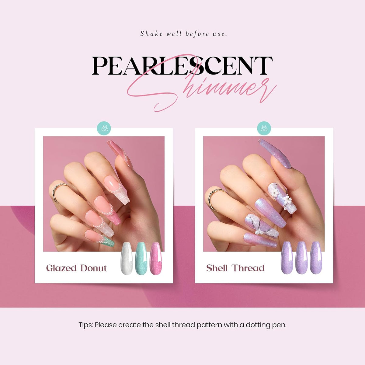 Beetles Neutral Gel Nail Polish Set – Healing Elixir Gel Nail Polish Kit, 20 Colors Pink Blue White Green Pearl with Base Coat Matte Glossy Top Coat for DIY Manicure Gift for Women