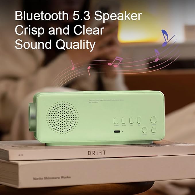 White Noise Sound Machine-4 in1 Night Light Sound Machine for Sleep,Sound Machine/Light-up Painting/Bluetooth Speaker/Wireless Charging,4 Soothing Sounds,for Baby,Kids,and Adults