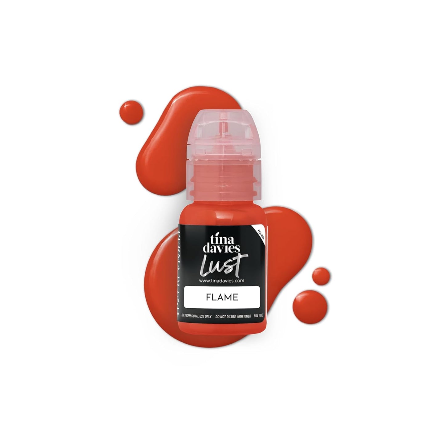 Tina Davies Professional Envy & Lust Lip Pigments - Permanent Lip Makeup - Colors Heal True to Tone - High Retention - Lust Flame, 1/2oz/15ml Bottle