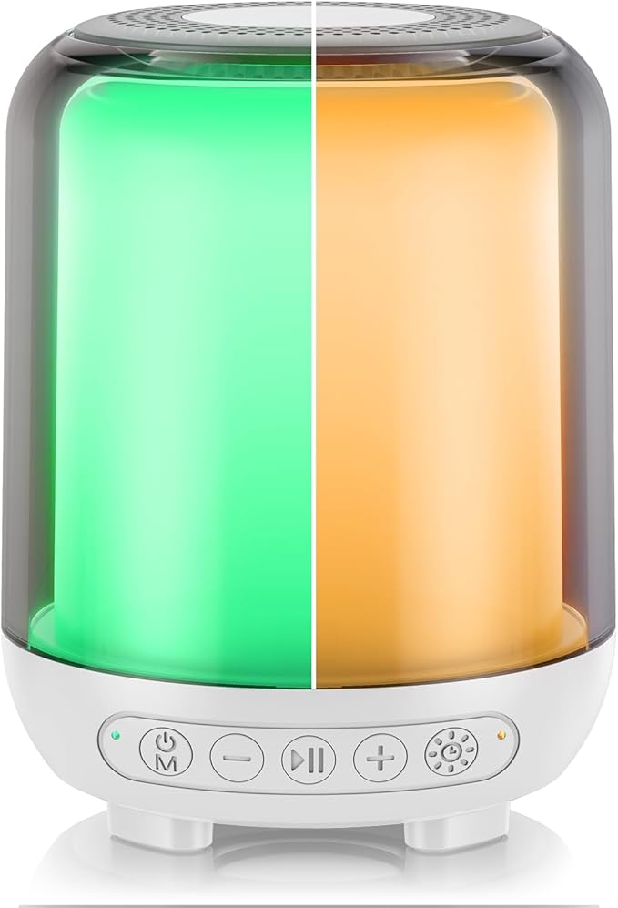 Green Light Therapy Lamp for Migraine Relief and Anxiety Alleviation | Wireless Speaker with Soothing White Noise for Sleep | Dual-Mode Light | Sound Therapy