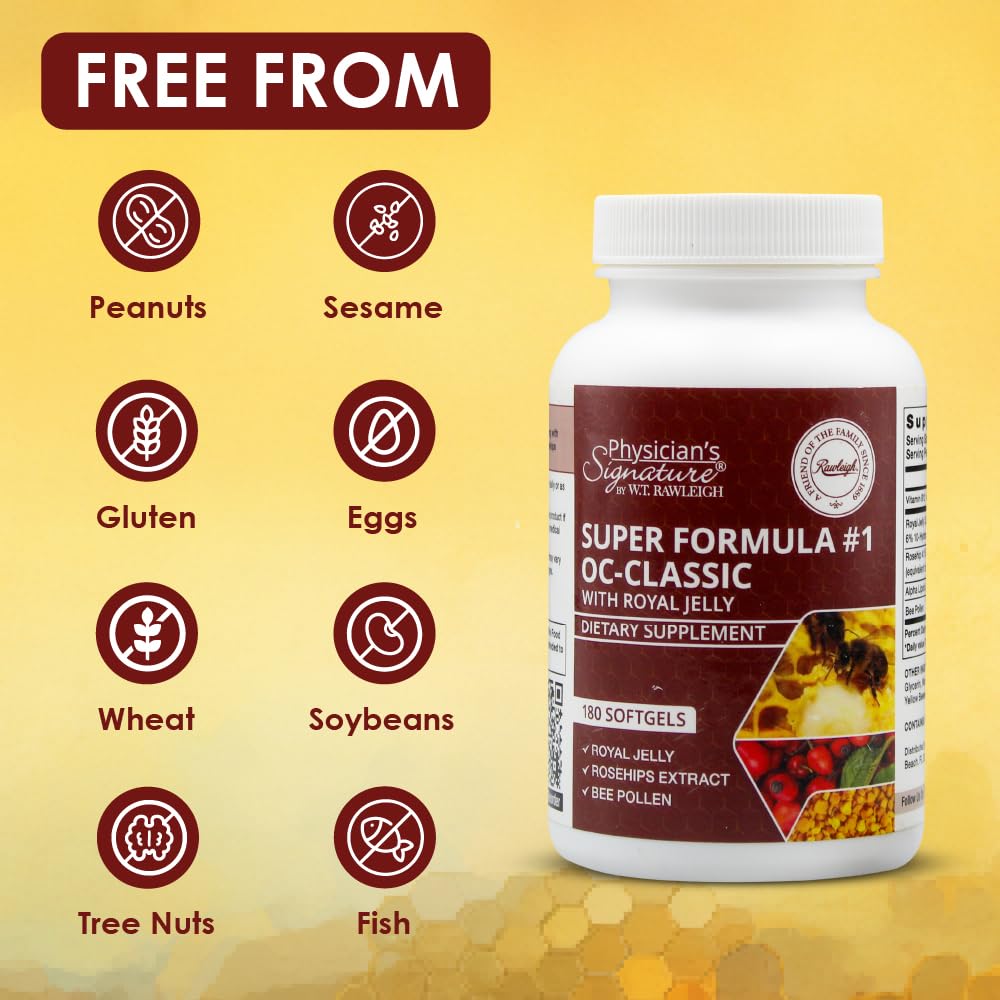 Rawleigh Super Formula No. 1 OC Classic – 180 Softgels (3-Month Supply) | Antioxidant & Cellular Support | Heart, Immune & Energy Wellness | with Royal Jelly, Bee Pollen, Rosehips, ALA & Vitamin B12