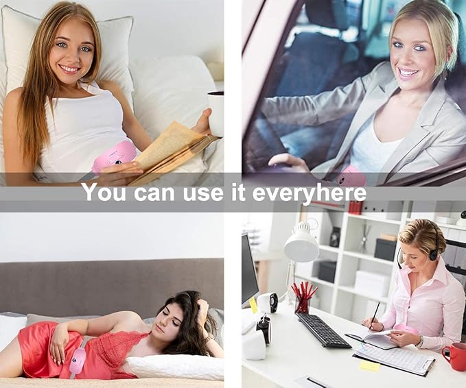 Portable Cordless Heating Pad, Electric Waist Belt Device, Fast Heating Pad with 3 Heat Levels and 3 Massage Modes, Back or Belly Heating Pad, Gifts for Her, Women and Girl