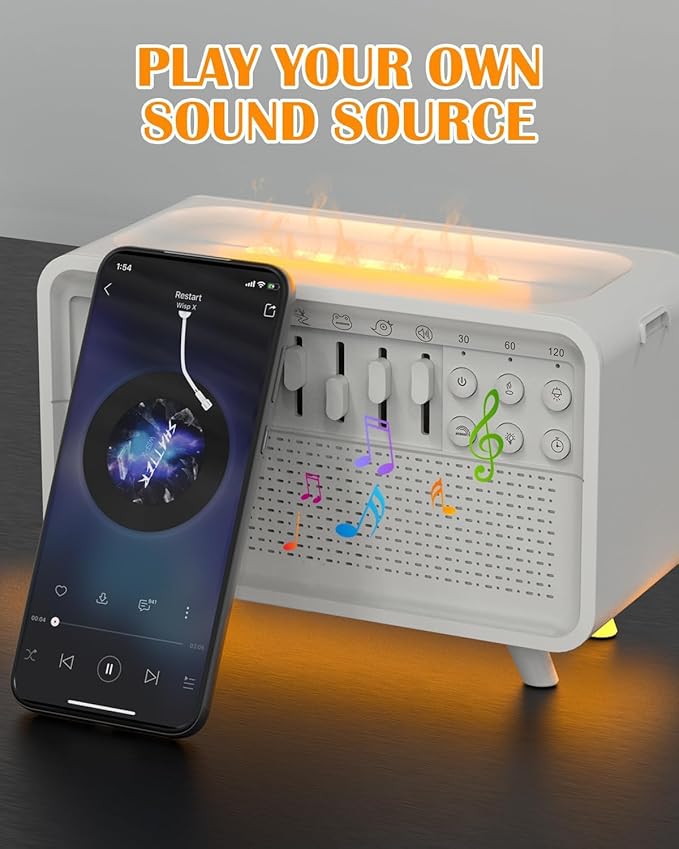 White Noise White Noise Sound System, Bluetooth Wireless Speaker for Travel, Portable Noise Machines for Sleeping with Night Lights and humidifier, Equipped with humidifier Function
