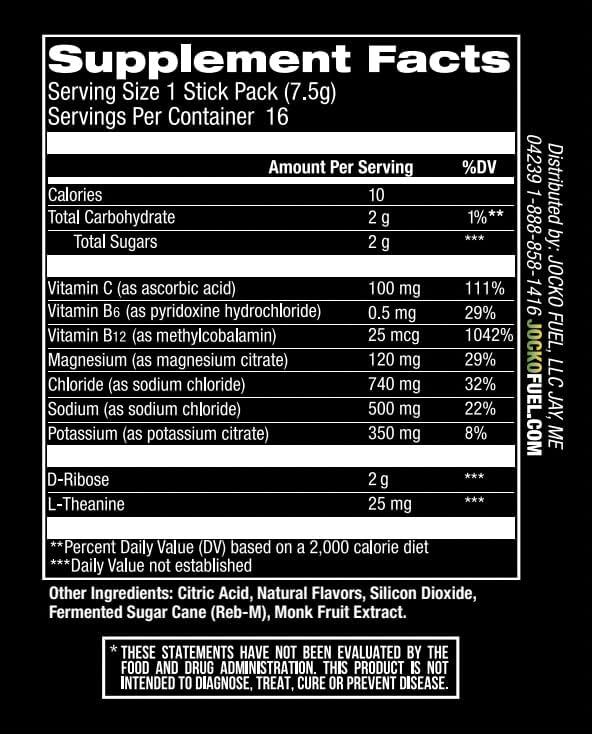 Jocko Fuel Packets Low Sugar - Hydration Amplifier Packets for Recovery, Dehydration, & Exercise - with Vitamins B6, B12 & C (16 Packets) Lemon Lime