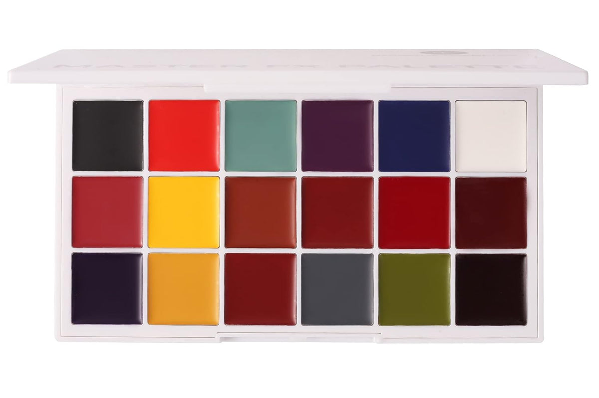Master FX Palette, 18 Highly Pigmented Cream Colors, Professional SFX Makeup Palette for the Stage, Film, Costumes, Cosplay