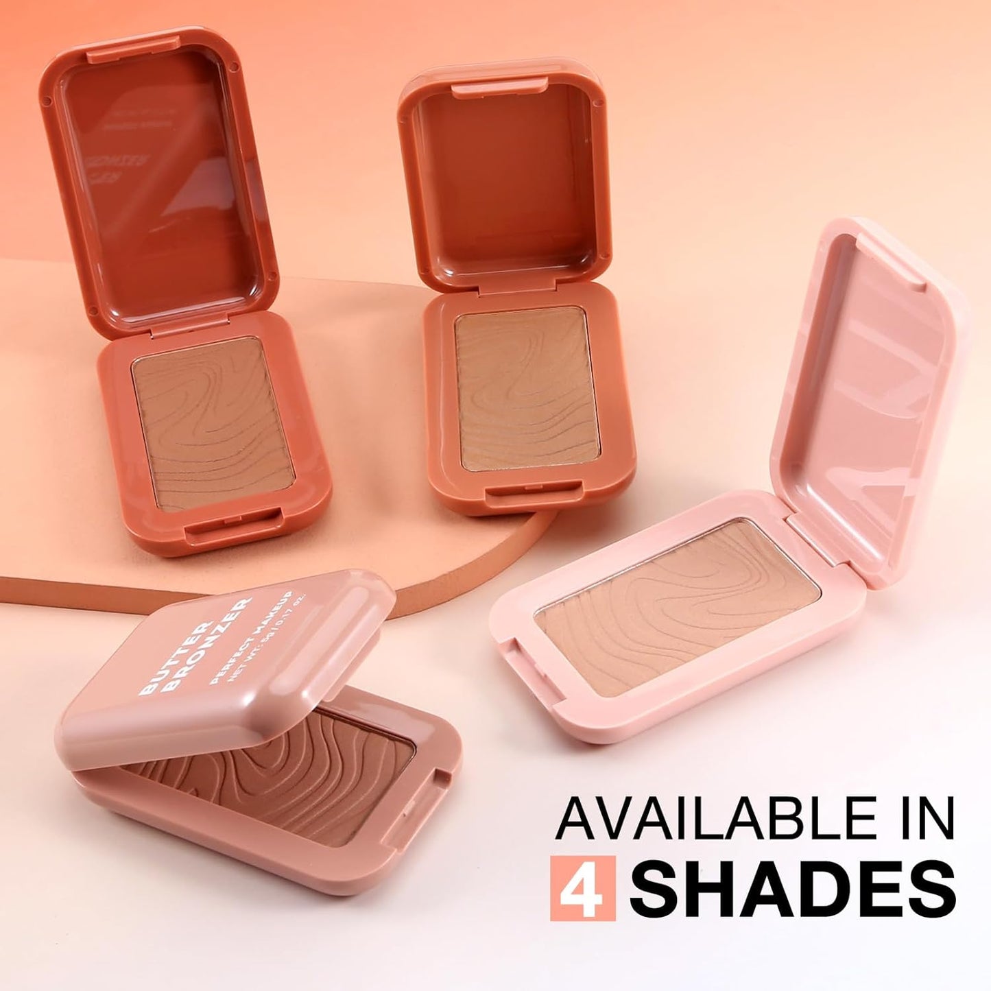 Boobeen Soft Matte Bronzer, Contour Palette for Face, Bronzing Blush Powder for Contouring, Long-lasting Buildable Bronzed Shimmer