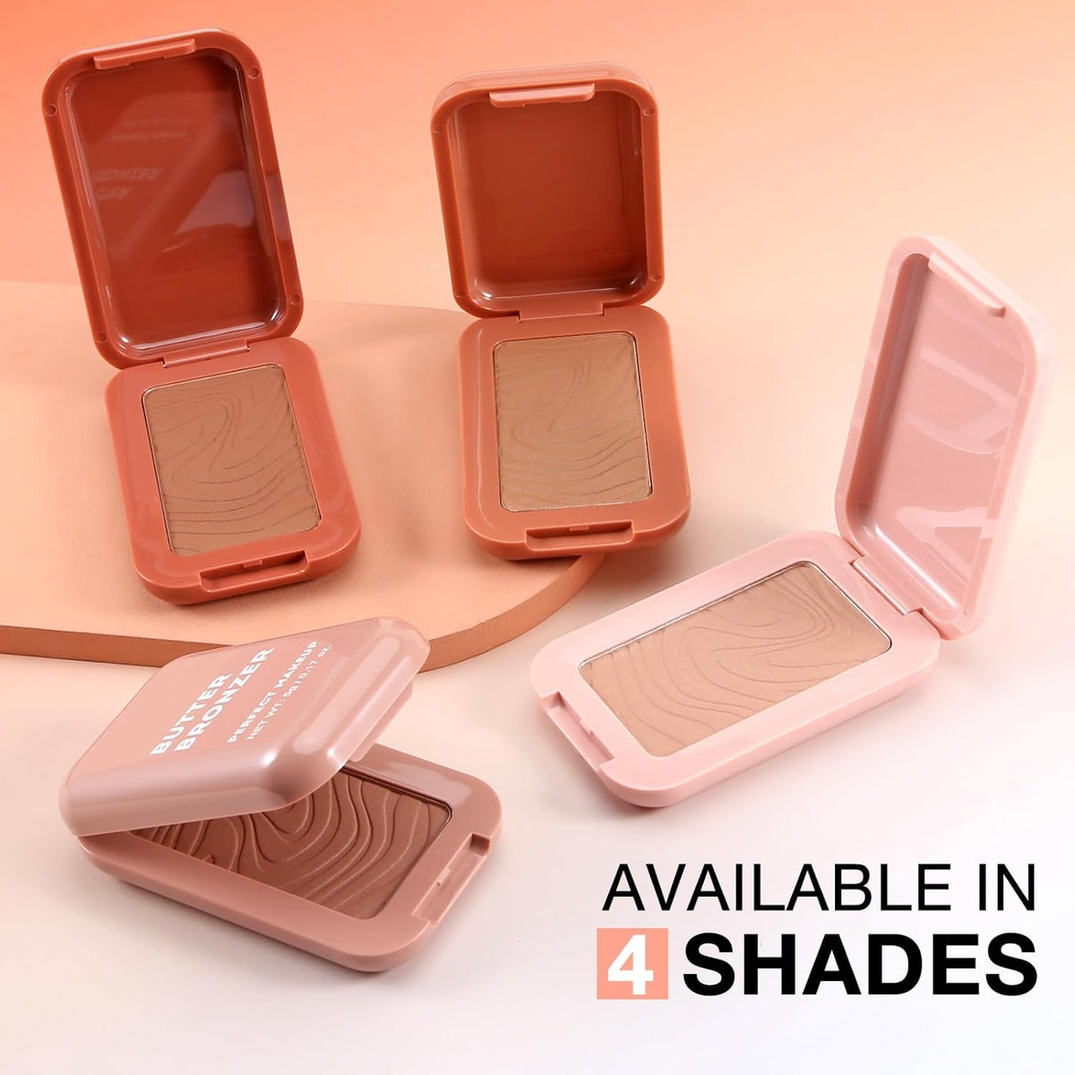 Boobeen Soft Matte Bronzer, Contour Palette for Face, Bronzing & Blush Powder for Contouring, Long-lasting Buildable Bronzed Shimmer