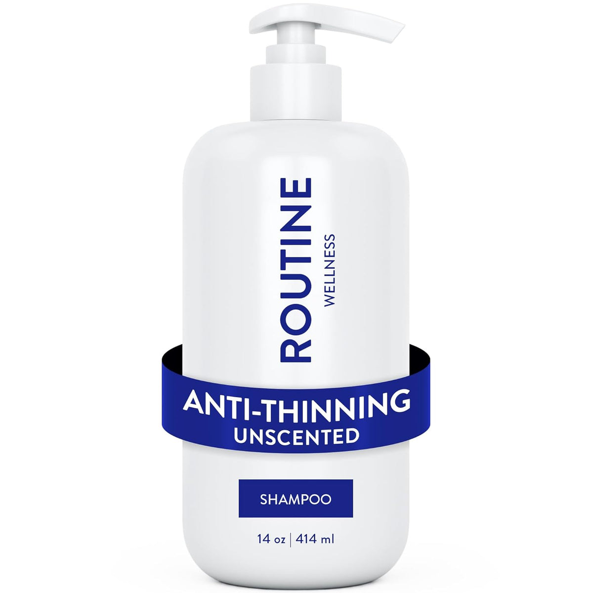 Routine Wellness Anti-Thinning Shampoo for Thinning Hair - Biotin DHT Blocker Women & Men - Color Safe Shampoo for Hair Loss & Healthy Hair - Unscented - 14oz