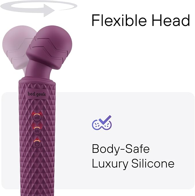 Handheld Cordless Personal Wand Massager – Waterproof, USB Rechargeable, 20 Vibration Patterns, 8 Speeds, Memory Feature, Skin-Soft Silicone for Ultimate Relaxation Tool