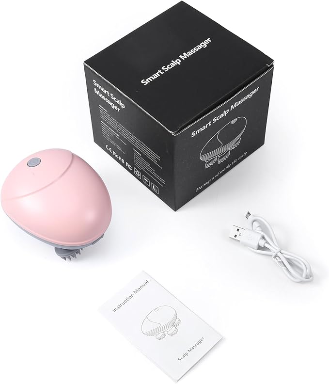 Upgraded Handheld Pet Massager for Dogs and Cats, Electric Cat Dog Massager, with 4 Rotatable Massage Heads, Three Modes, for Relieving Tight Stiffness Muscles, Promote Bonding (Pink)