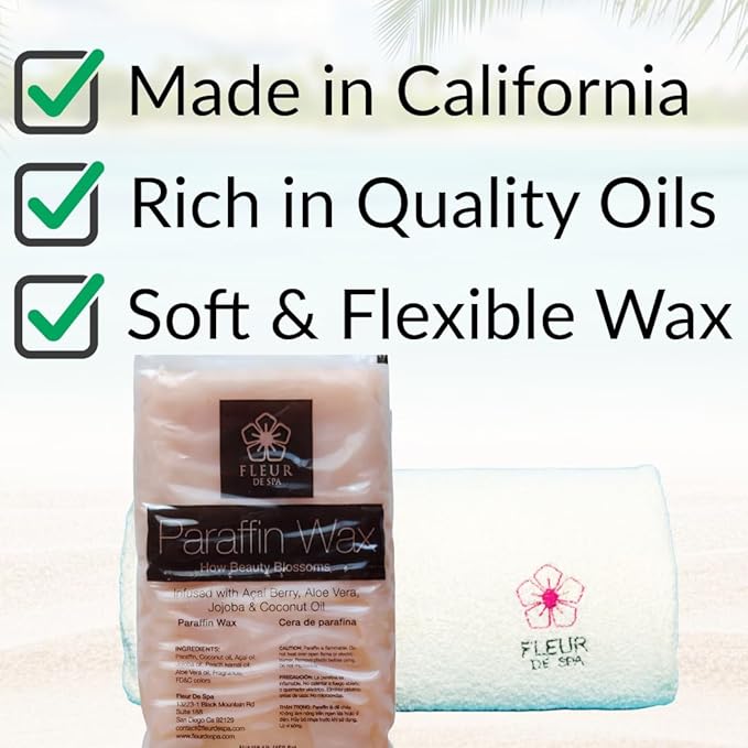 Premium Paraffin Wax Refills - Made in USA - Enhanced and Rich Oil Infusion of Coconut and Jojobo for Luxurious Spa and Home Use on Hands and Feet
