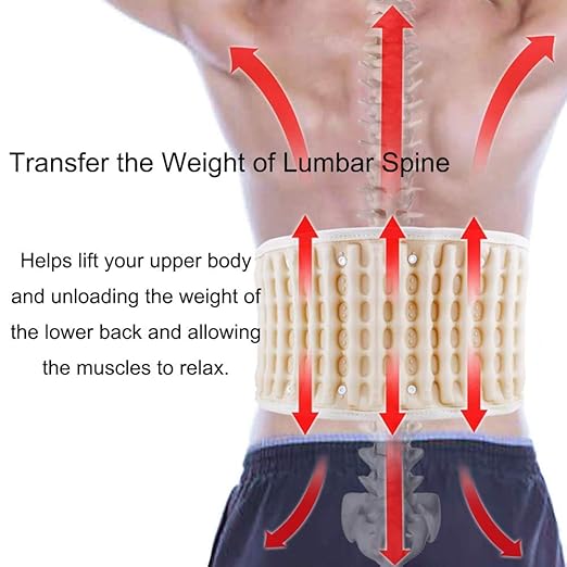 HONGJING Decompression Back Support Belt for Lower Back Pain Relief, Inflatable Back Brace for Men Women, One Size Fits 29-49inches Waist