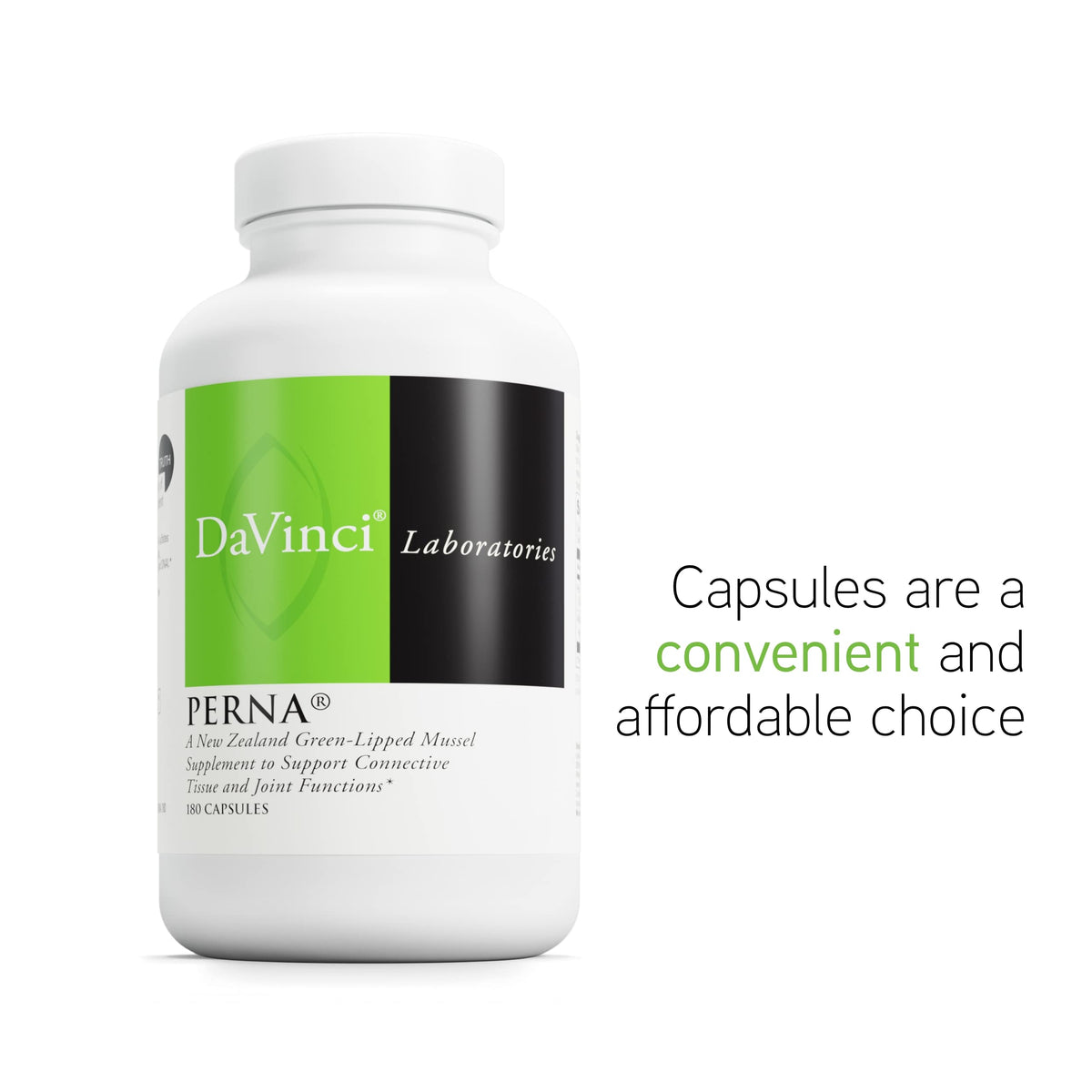 DAVINCI Labs Perna - Helps Support Joint Health with New Zealand Green Mussel, a Source of Omega-3, 6, 9 Fatty Acids, Glucosamine & Chondroitin - 180 Capsules (90 Servings)