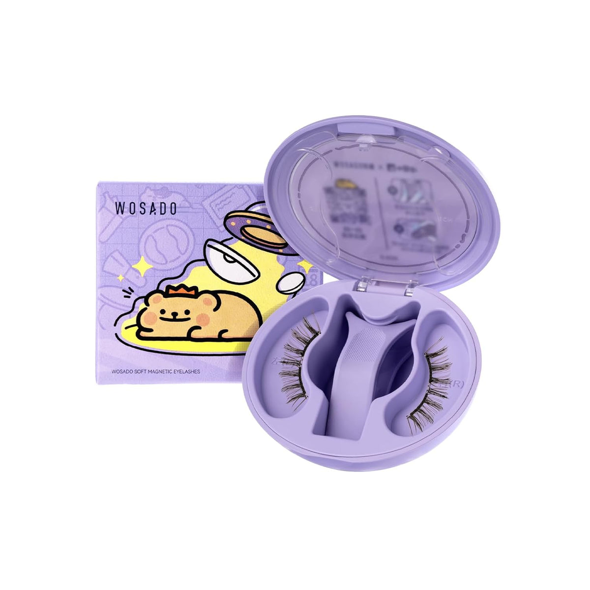 Soft Magnetic Eyelashes Kit with Applicator, No.17 Ice Black BearisBug, Reusable Glue-free Wispy Magnetic Lashes, Cruelty-free False Lashes, Waterproof, Lightweight, Suit for Heavy Makeup