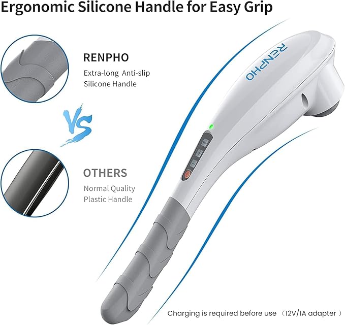 RENPHO Rechargeable Handheld Back Massager, Cordless Electric Neck Massage Tool for Shoulder, Foot, Leg, Calf, FSA & HSA Eligible, Gifts for Women and Men