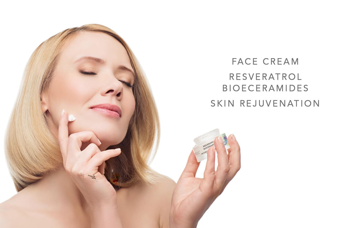 Resveratrol Face Moisturizer Cream with Ceramides - Nourishing, Keeps Moisture & Helps Elasticity, Firmness. Fills Expression Lines & Wrinkles - 50 ml