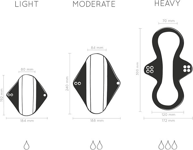 Reusable Pads for Women with Discreet Pouch | Reusable Period Pads | Reusable Sanitary Pads for Women | Sanitary Heavy Pad | Reusable Pads Menstrual | Reusable Incontinence Pads for Women | Bambaw