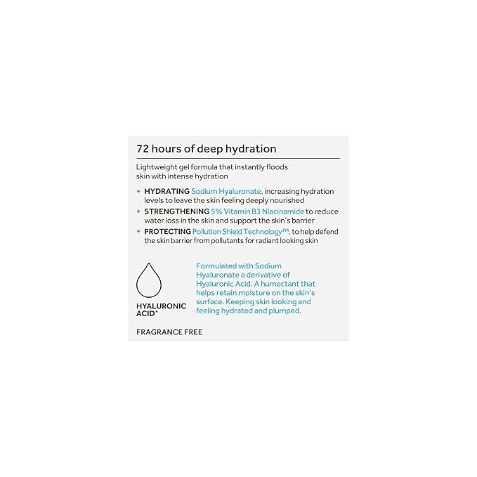 No7 HydraLuminous+ Hydrating Day Gel Moisturizer - Hyaluronic Acid and Vitamin B3 Niacinamide Face Moisturizer to Hydrate, Protect & Refresh Skin - Supports Skin Barrier Repair (1.69 Fl Oz)