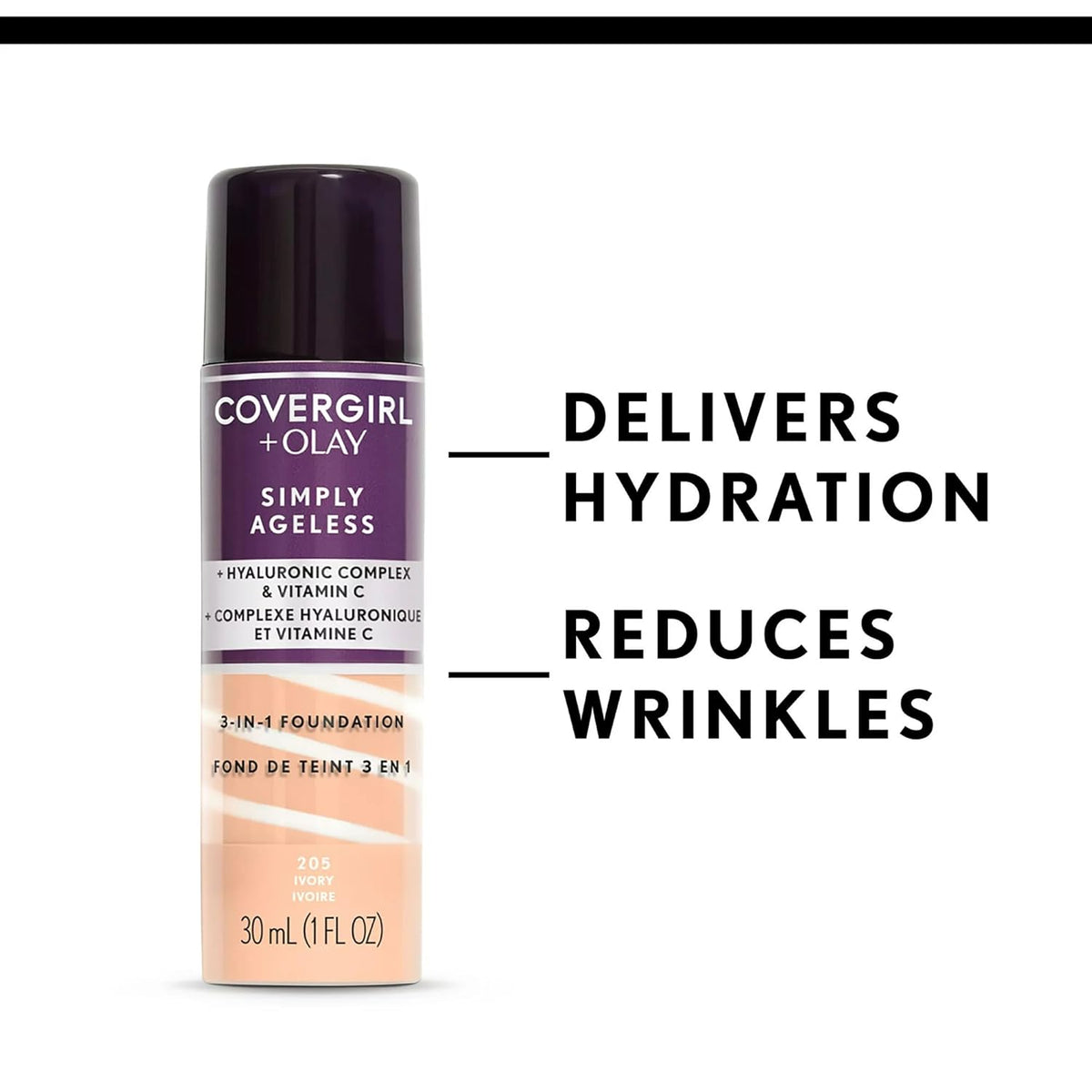 COVERGIRL & olay simply ageless 3-in-1 liquid foundation, nude beige, pack of 2, 1 Ounce