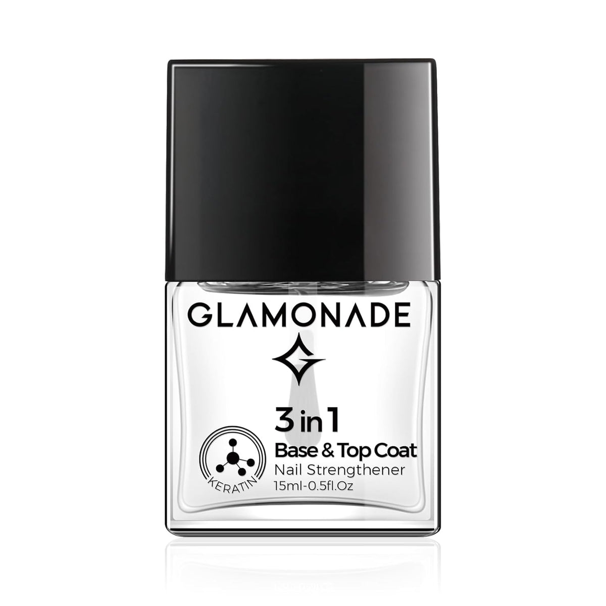 Base Top Coat Nail Polish: 3 in 1 Clear Quick Dry Nail Polish Nail Strengthener and Growth Hardener for Nail Treatment Repair Damaged Nail Care 0.5 fl oz