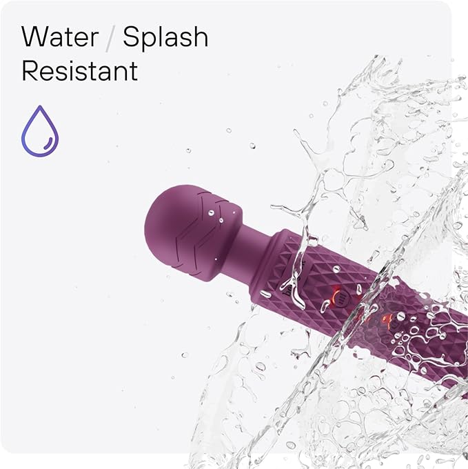 Handheld Cordless Personal Wand Massager – Waterproof, USB Rechargeable, 20 Vibration Patterns, 8 Speeds, Memory Feature, Skin-Soft Silicone for Ultimate Relaxation Tool