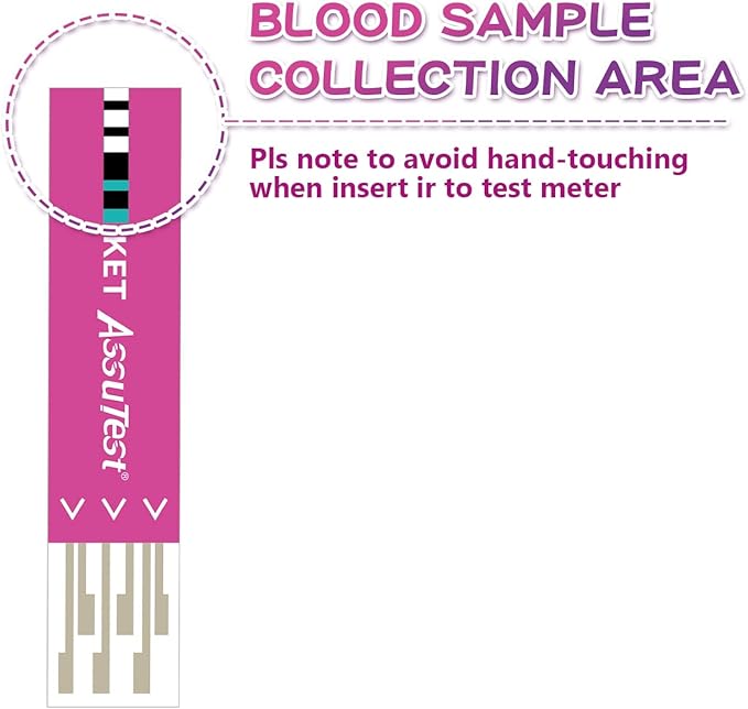 AssuTest® Blood Ketone Test Strips for Pets β-Ketone Farm Testing - Accurate, Easy-to-use Ketosis Detection Tool for Cows Cats and Dogs, Home Veterinary Supplies - 25 Pcs/Box with 25 Lancets