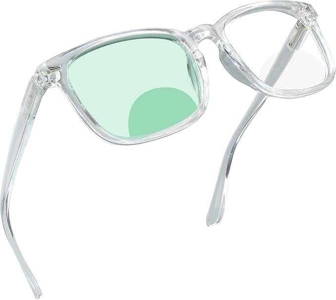 YEIN Bifocal Reading Glasses with Blue Light Blocking Lenses, Bifocal Reader for Women and Men, Vintage Square frame with Spring Hinge (+0.50/+2.50 magnification)