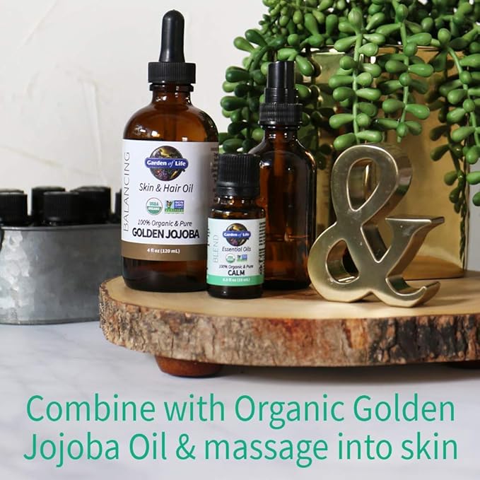 Garden of Life Essential Oils, 100% Organic and Pure Lavender Essential Oil Plus Chamomile & Fir Balsam - Calm Blend for Diffusers, Home, Skin & Body Care, Calming, Relaxing, Soothing, 0.5 fl oz