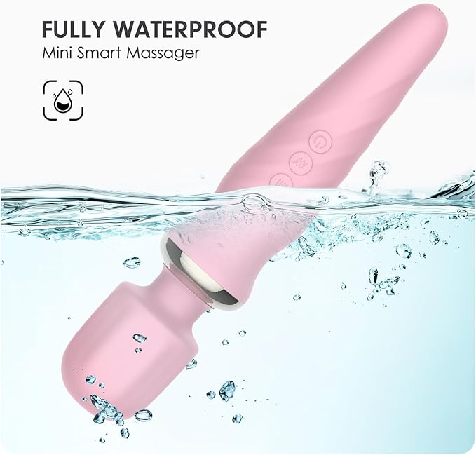 Portable Electric Travel Massager, Handheld Rechargeable Neck and Shoulder Muscle Home Massage Tool (Pink)