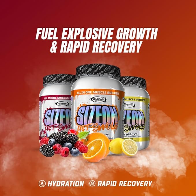 Gaspari Nutrition SizeOn, The Ultimate Hybrid Intra-Workout Amino Acid & Creatine Formula, Increased Muscle Volume & Muscle Recovery (Orange Cooler, 24 Servings)
