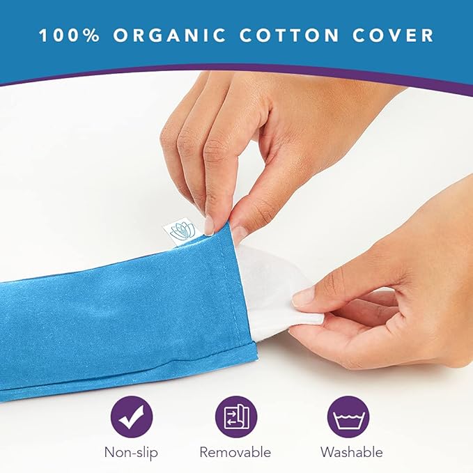 Lotus Weighted Lavender Eye Pillow|Sleeping & Meditation Mask|Yoga Eye Pillow |Lavender Aromatherapy Eye Pillow | Hot or Cold Pack| Head Ache Relief | Sleep mask Relaxing Gift Men, Women & Employees