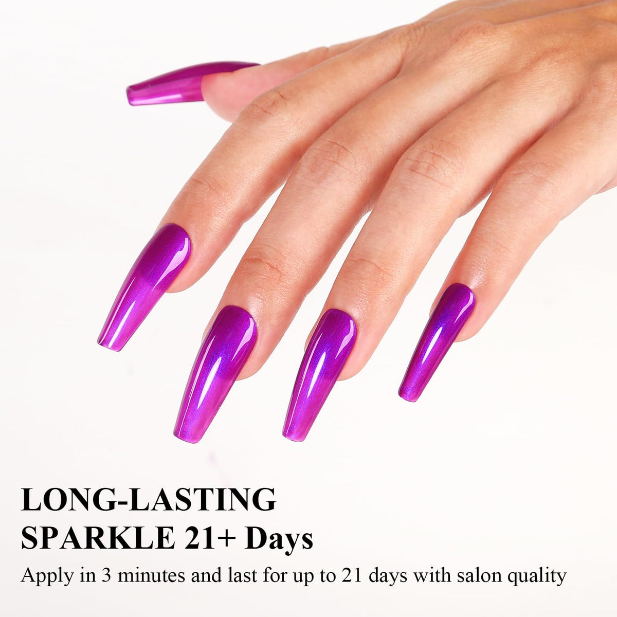 Imtiti Pearl Gel Nail Polish, Rose Purple Glitter Pearl Gel Polish Diamond Shimmer Sparkle Soak Off UV LED Nail Gel Polish Autumn Winter Gel Polish Manicure Gel Nail Kit 10ML