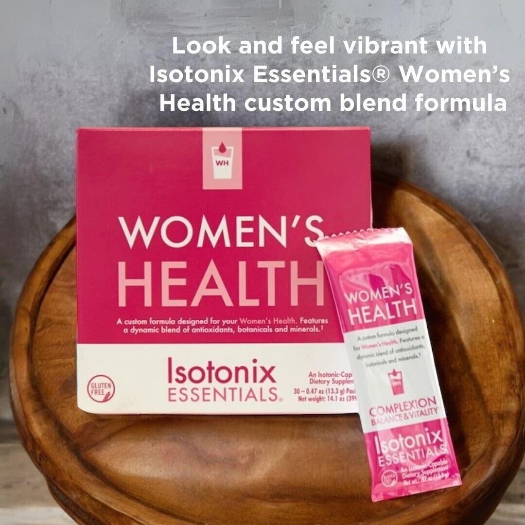 Isotonix Essentials Women’s Health Multivitamin Powder – B Vitamins, Iron (SunActive) & Pycnogenol for Energy, Skin, Bone & Immune Support, Isotonic Packets, 30 Servings