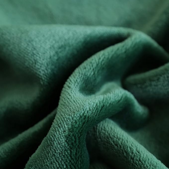 SOCHOW Flannel Fleece Blanket Twin Size, All Season Lightweight Super Soft Cozy Blanket for Bed or Couch, Green(60inch X80'')