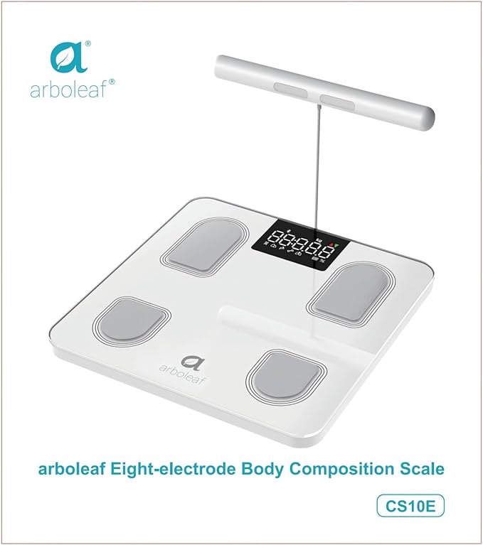arboleaf Scale for Body Weight, Bluetooth Smart Digital Weighing Scales with 8 Electrode, High Precision 26 Body Composition Analyzer for BMI Muscle Mass