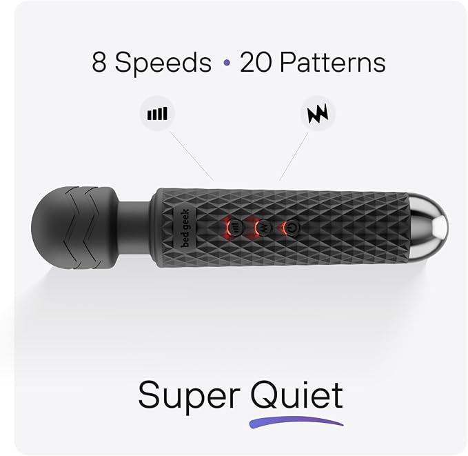 Handheld Cordless Personal Wand Massager – Waterproof, USB Rechargeable, 20 Vibration Patterns, 8 Speeds, Memory Feature, Skin-Soft Silicone for Ultimate Relaxation Tool