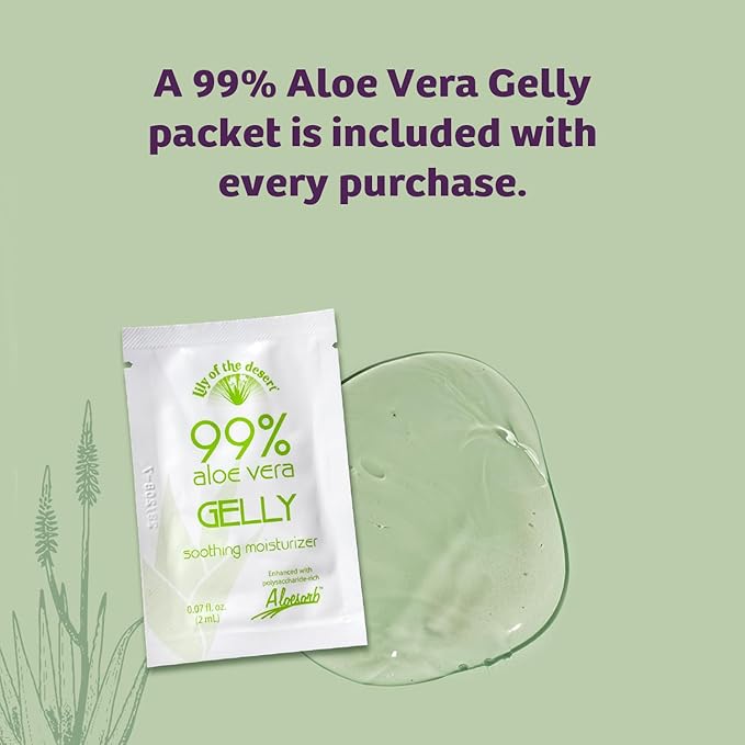 Lily Of The Desert Gelly Moisturizer - 99% Organic Aloe Vera Gel for Skin, After Sun Care with Aloe, Vitamin E Oil, and Vitamin C for Sunburn Relief, 4 Fl Oz