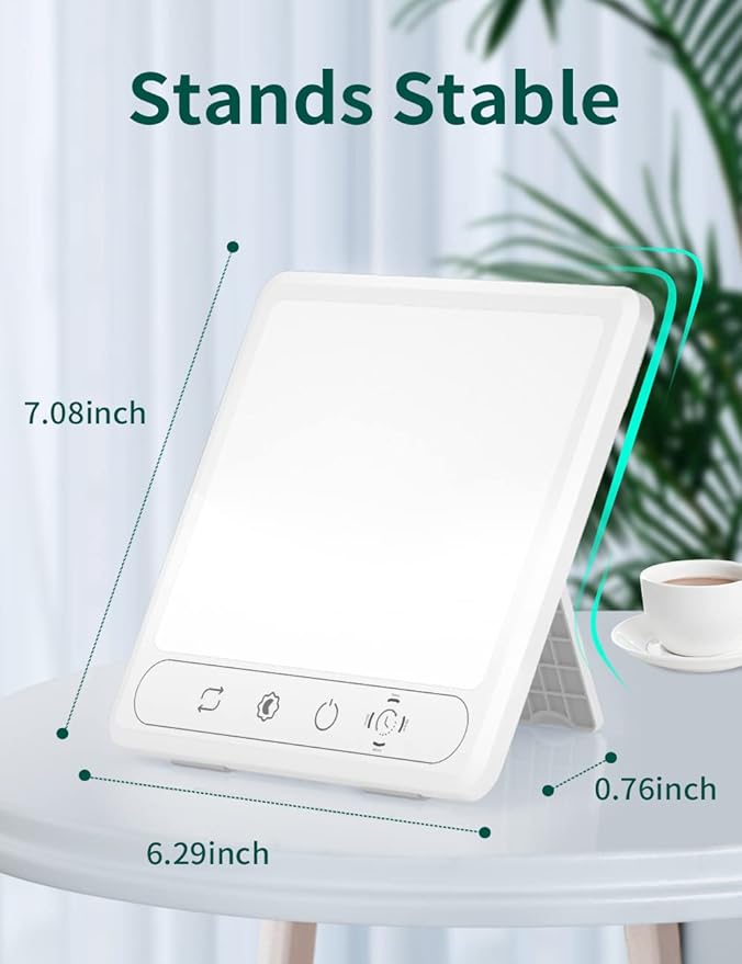 HILOLY Light Therapy Lamp, UV-Free 10000 Lux Therapy Light, Sun Lamp with 5 Adjustable Brighteness & Color Temperature, Touch Control and 4 Timer Funtion, Sunlight lamp for Seasonal