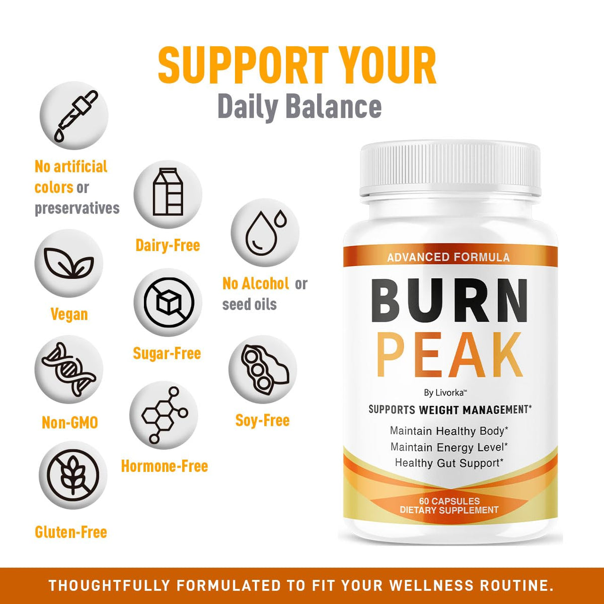 (3 Pack) Burn Peak Capsules - Official BurnPeak Weight Pills Advanced Premium Support, All Natural Burn Peak Pink Salt Trick Supplement for Overall Health & Wellness Reviews, 180 Capsules for 3 Months