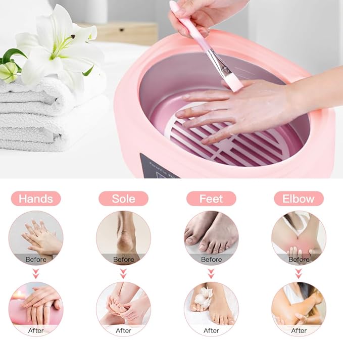 Biutee Paraffin Wax Refills 6 Pack 0.44 Pound per pack Peach Scented Paraffin Wax Paraffin Blocks Moisturizing for Hand and Feet Low Melt Paraffin Wax(Peach)