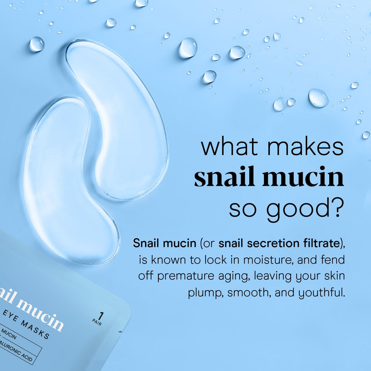 Baebody Advanced Snail Mucin Under Eye Patches for Women & Men (6 Pairs) - Under Eye Masks for Dark Circles and Puffiness - With Niacinamide - Reduce Fine Lines and Wrinkles