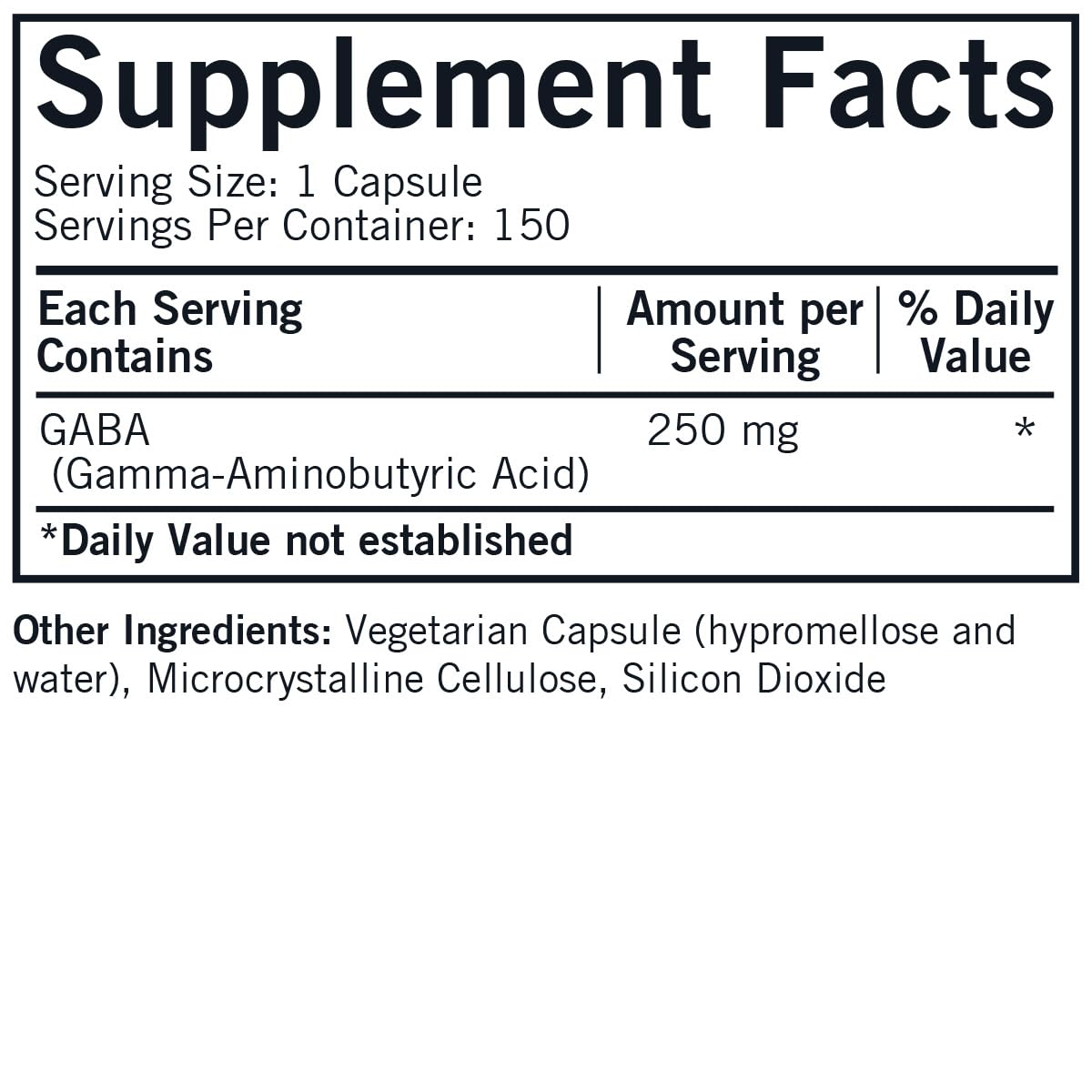 Kirkman GABA 250 mg - Hypoallergenic, 150 Capsules