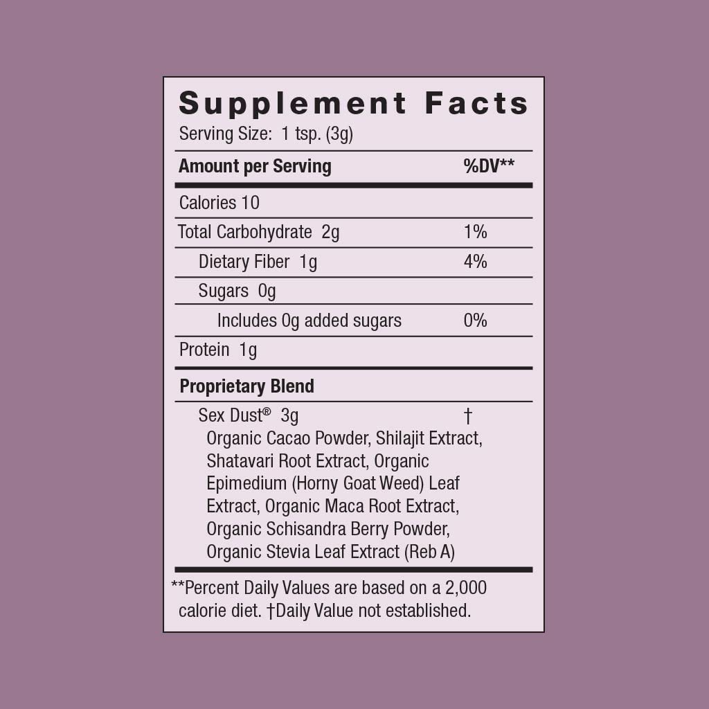 Moon Juice Sex Dust - Adaptogenic Libido Booster for Women - Maca Root Powder, Shatavari & Epimedium (Horny Goat Weed) for Hormone Balance, Mood & Creative Energy - Sugar & Caffeine-Free, 14 Servings