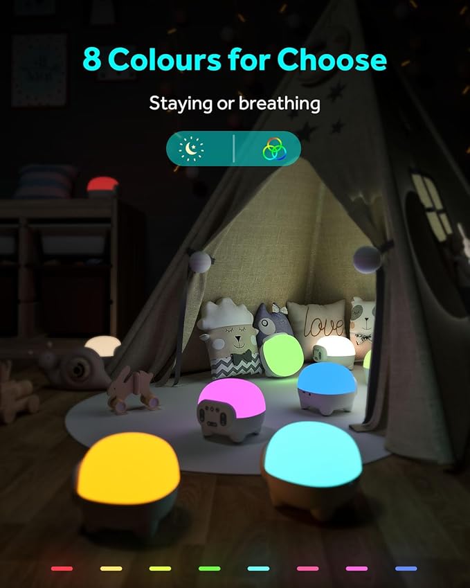 Sound Machine for Kids Sleep with 8 Colors Night Light – 42 Soothing Natural Sounds | Rechargeable | Timer | White Noise Machine for Baby Kids Adults