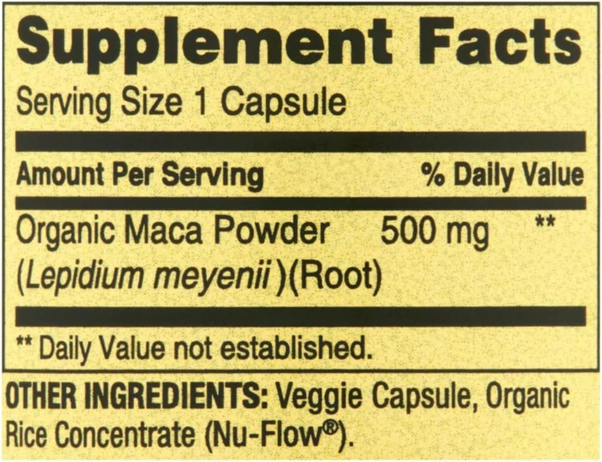 Generic Spring Valley Maca Root 500mg Capsules, Organic Maca Root for Women and Men + Exclusive VitaMax Vitamin Guide (2 Items)